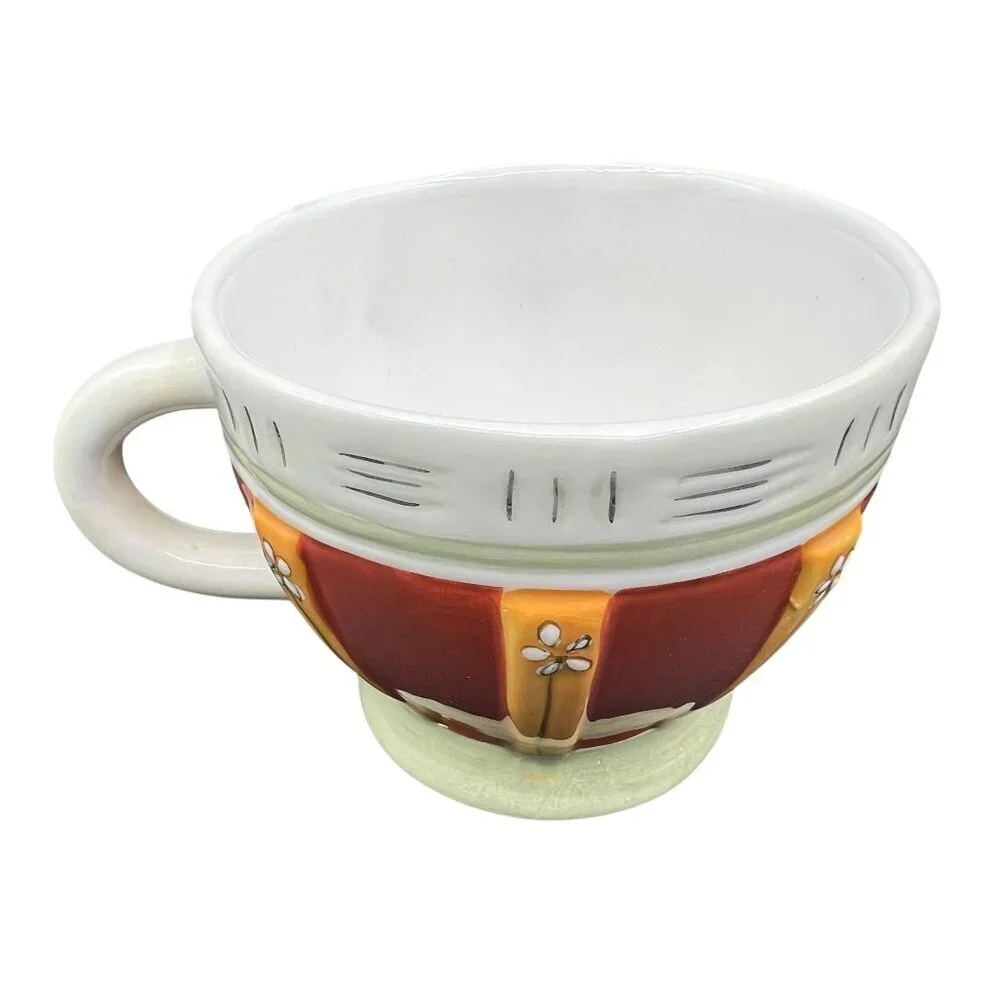 Collectible Tea For One Set Teapot Teacup Stackable Joie de Vivre pattern by MSC